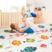 Baby Play Mat, Large Foam Crawling Playmat, Extra Thick Folding Reversible Waterproof Non Toxic Portable Floor Mat with Letters and Numbers 196 x 77 x 1.5 cm