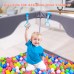 Baby Playpen with Mat, 120 x 120 cm Playard Activity Center with Anti-Slip, Breathable Mesh, Padded Playmat, Storage Bag - BP5127-M