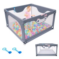 Baby Playpen, 120 x 120 cm Playard Activity Center with Anti-Slip, Breathable Mesh - BP5127