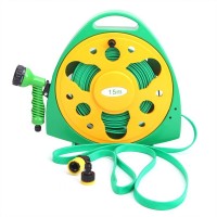 15M Portable Garden Hose Kit, Expandable Watering Hose with 7 Spray Nozzle, Reel Holder