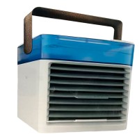 Portable Personal Air Cooler USB-Rechargeable Mini AC Fan & Humidifier 4-Speed Quiet Evaporative Cooling, 7-Color LED Light, Top-Fill Water Tank, Replaceable Cartridge | Desk, Bedroom, Travel