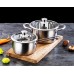 2 PCS Stainless Steel Pot Set Soup Pot 20cm Sauce Pot 16cm