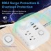 9-in-1 Surge Protector Power Bar 6 AC Outlets, 3 USB-A Ports, 1 USB-C Port, Braided Extension Cord, Flat Plug Desktop Charging Station for Home Office Dorm