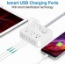 9-in-1 Surge Protector Power Bar 6 AC Outlets, 3 USB-A Ports, 1 USB-C Port, Braided Extension Cord, Flat Plug Desktop Charging Station for Home Office Dorm