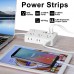 Power Strip with USB Ports, 6 AC Outlets, 3 USB-A & 1 USB-C Charging Ports, 4.8 ft Flat Extension Cord, 45° Angled Plug, Wall Mountable Charging Station for Home Office Desk