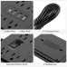 12-in-1 Power Strip with USB-C, 8 AC Outlets, 3 USB-A Ports, 5 ft Extension Cord, Overload Protection Switch, Wall Mountable Power Bar for Home Office Desk Dorm