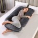 J-Shaped Pregnancy Pillow for Sleeping, Adjustable Maternity Full Body Pillow for Pregnant Women with Washable Cover (J-Shape_Grey)