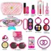 22PC Pretend Roleplay Makeup Kit with 2 Cosmetic Bags, Phone, Eyeshadow, Blush, Lipstick, Sunglasses for Children Kids Girls Ages 3+ 