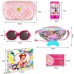 22PC Pretend Roleplay Makeup Kit with 2 Cosmetic Bags, Phone, Eyeshadow, Blush, Lipstick, Sunglasses for Children Kids Girls Ages 3+ 