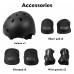 Kids Helmet Pads Set, 7 PCS Adjustable Protective Gear Set Head, Knee, Elbow, Wrist Protection for 3-8 Years, Size Small 48-54cm (Black)