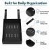 Pull-Out Cabinet Organizer, Black Metal Sliding Storage Drawer Rack, 25 cm Wide Under Sink Shelf Tray, 42 x 25 x 7 cm, Kitchen Pantry Bathroom Cabinet Organizer