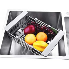 Toytexx Plate Vegetable Fruit Drying Rack Over Sink-Stainless Steel Drainer with Adjustable Arms Holder Functional Kitchen Sink Organizer