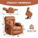 Power Lift Recliner Chair for Adults, Dual Motor Lay Flat Reclining Chair with Heat, Massage, USB Ports, Cup Holders, Side Pockets, Brown, Living Room Relaxation Chair
