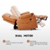 Power Lift Recliner Chair for Adults, Dual Motor Lay Flat Reclining Chair with Heat, Massage, USB Ports, Cup Holders, Side Pockets, Brown, Living Room Relaxation Chair