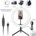 10 inch LED Ring Light with Tripod Stand & Phone Holder Dimmable Desk Makeup Kit Photography Video Lamp - BW-SL3