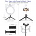 10 inch LED Ring Light with Tripod Stand & Phone Holder Dimmable Desk Makeup Kit Photography Video Lamp - BW-SL3