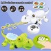 Interactive Robo Crocodile Toy, 2.4G Wireless Remote Control Crocodile Toy with LED Lights, Sound, Walking Function, Tongue Shooting - 5688-8