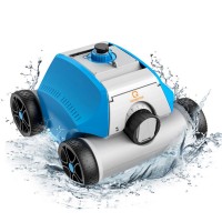 Robotic Pool Cleaner, Cordless Automatic Pool Cleaner with Dual-Suction, Rechargeable Battery, IPX8 Waterproof - HJ1103