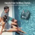Cordless Pool Vacuum, Robotic Pool Cleaner with Strong Suction, LED Indicator for Above/In-Ground Flat Pools Up to 60 ft