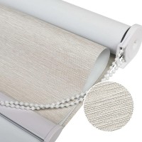 Blackout Roller Shade for Windows 20 x 75 inch – 100% Light Blocking, Thermal Insulated Window Blind with Chain Cord & Child Safety Lock, UV Protection Privacy Shade for Bedroom & Office – Ivory White