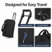  Rolling Duffel Bag, Compact Travel Bag with Wheels, Telescopic Pull Handle, Front Zip Pocket, Dual Carry Handles, 53 x 33 x 22 cm, Black Soft-Sided Weekender Luggage for Short Trips