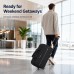 Rolling Duffel Bag, Compact Travel Bag with Wheels, Telescopic Pull Handle, Front Zip Pocket, Dual Carry Handles, 53 x 33 x 22 cm, Black Soft-Sided Weekender Luggage for Short Trips