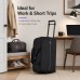  Rolling Duffel Bag, Compact Travel Bag with Wheels, Telescopic Pull Handle, Front Zip Pocket, Dual Carry Handles, 53 x 33 x 22 cm, Black Soft-Sided Weekender Luggage for Short Trips