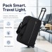  Rolling Duffel Bag, Compact Travel Bag with Wheels, Telescopic Pull Handle, Front Zip Pocket, Dual Carry Handles, 53 x 33 x 22 cm, Black Soft-Sided Weekender Luggage for Short Trips