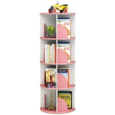 4 Tier 360° Rotating Stackable Shelves Bookshelf Organizer