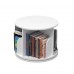  1 Tier 360° Rotating Stackable Shelves Bookshelf Organizer (White) - Intexca