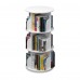 3 Tier 360° Rotating Stackable Shelves Bookshelf Organizer (White)