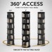 6-Tier Rotating Bookshelf 360° Revolving Storage Tower, Black
