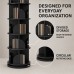 6-Tier Rotating Bookshelf 360° Revolving Storage Tower, Black