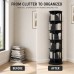 6-Tier Rotating Bookshelf 360° Revolving Storage Tower, Black