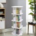 4 Tier Square Bookshelf, 360° Rotating Stackable Shelves Bookshelf Organizer for Home, Office, Bedroom
