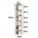 6 Tier Rotating Bookshelf, 360° Wood Rotating Stackable Shelves Bookshelf Organizer for Home, Bedroom, Office (White)