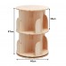 2 Tier Rotating Bookshelf, 360° Solid Wood Rotating Stackable Shelves Bookshelf Organizer for Home, Bedroom, Office