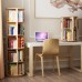 2 Tier Rotating Bookshelf, 360° Solid Wood Rotating Stackable Shelves Bookshelf Organizer for Home, Bedroom, Office