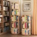 3 Tier Rotating Bookshelf, 360° Solid Wood Rotating Stackable Shelves Bookshelf Organizer for Home, Bedroom, Office