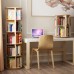 5 Tier Rotating Bookshelf, 360° Solid Wood Rotating Stackable Shelves Bookshelf Organizer for Home, Bedroom, Office