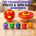 Press and Spin Fidget Balls, Transforming Sensory Toy, 2 Pack