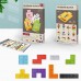 40PCS Russian Block Puzzles, Educational Learning 3D Puzzle Toy with Cartoon Animal Board, Colourful Blocks for Children, Kids - 518