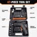47-Piece Cordless Screwdriver Set, USB Rechargeable, Black 47-Piece Cordless Screwdriver Set, USB Rechargeable, Black