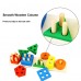 25 PCS Wooden Educational Toy Set, 5-Column Shape Matching Color Sorting Stacking Blocks