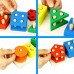 25 PCS Wooden Educational Toy Set, 5-Column Shape Matching Color Sorting Stacking Blocks