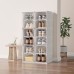ANTBOX Portable Shoe Rack Organizer, Stackable Sneaker Organizer Cabinet with Magnetic Door, Folding Design, Clear Plastic Storage Container, 6 Tier 12 Pairs (Clear) - S2-S12-D6