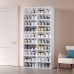 ANTBOX Portable Shoe Rack Organizer, Stackable Sneaker Organizer Cabinet with Magnetic Door, Folding Design, Clear Plastic Storage Container, 10 Tier 40 Pairs (Clear) - SC2-D10A(C)