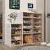 ANTBOX Portable Shoe Rack Organizer, Stackable Sneaker Organizer Cabinet with Magnetic Door, Folding Design, Clear Plastic Storage Container, 9 Tier 36 Pairs - SC2-D10B