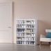 ANTBOX Portable Shoe Rack Organizer, Stackable Sneaker Organizer Cabinet with Magnetic Door, Folding Design, Clear Plastic Storage Container, 6 Tier 24 Pairs (Clear) - SC2-D6(C)
