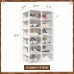 ANTBOX Portable Shoe Rack Organizer, Stackable Sneaker Organizer Cabinet with Magnetic Door, Folding Design, Clear Plastic Storage Container, 6 Tier 12 Pairs (Clear) - ST2-D6
